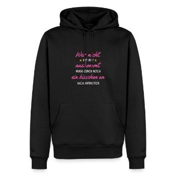 Arbeite an dir - lustiger Spruch - Männer Premium Bio Hoodie - Schwarz - Vorne - Nico (187cm)