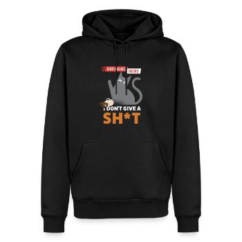 Breaking News: IDGAF - Männer Premium Bio Hoodie - Schwarz - Vorne - Nico (187cm)