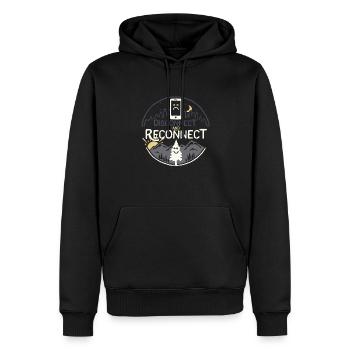 Raus aus der Stadt und rein in die Natur - Männer Premium Bio Hoodie - Schwarz - Vorne - Nico (187cm)