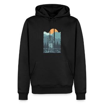 Wandern Hiking - berg Liebe - Männer Premium Bio Hoodie - Schwarz - Vorne - Nico (187cm)