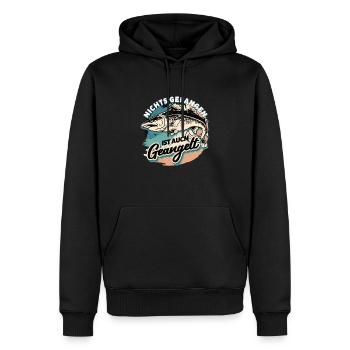 Nichts gefangen ist auch geangelt - Männer Premium Bio Hoodie - Schwarz - Vorne - Nico (187cm)