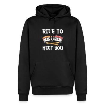 Rice to Meet you - Japan Sushi - Männer Premium Bio Hoodie - Schwarz - Vorne - Nico (187cm)
