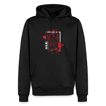Anime Teufel - Samurai Oni Maske - Männer Premium Bio Hoodie - Schwarz - Vorne - Nico (187cm)