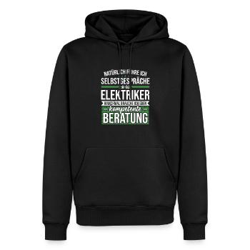 Elektriker / Elektroniker - kompetente Beratung - Männer Premium Bio Hoodie - Schwarz - Vorne - Nico (187cm)