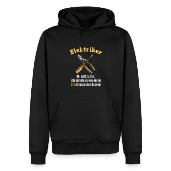 Elektriker / Elektroniker - Lustiger Job Humor - Männer Premium Bio Hoodie - Schwarz - Vorne - Nico (187cm)