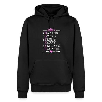 Beste Mutter Schöne Worte - Männer Premium Bio Hoodie - Schwarz - Vorne - Nico (187cm)