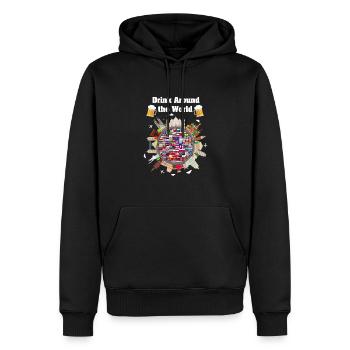 Drink Beer around the World Tour - Männer Premium Bio Hoodie - Schwarz - Vorne - Nico (187cm)