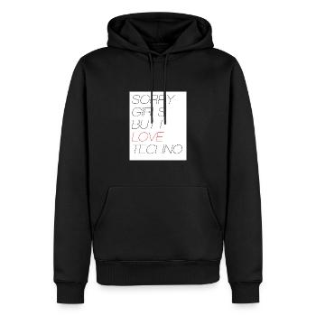 SORRY GIRLS BUT I LOVE TECHNO - Männer Premium Bio Hoodie - Schwarz - Vorne - Nico (187cm)
