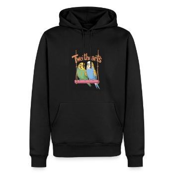 Tweethearts Perruches Illustration Loving - Sweat à capuche Premium bio Homme - noir - Devant - Nico (187cm)