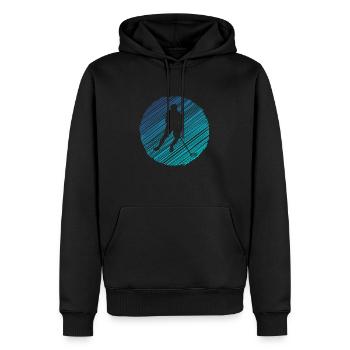 Floorball Joueur de Floorball Joueur de Floorball - Sweat à capuche Premium bio Homme - noir - Devant - Nico (187cm)