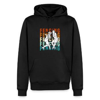 Fechten - Fechten Retro - Männer Premium Bio Hoodie - Schwarz - Vorne - Nico (187cm)
