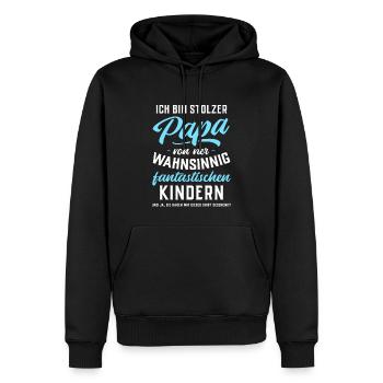 Ich bin stolzer Papa von 4 fantastischen Kindern - Männer Premium Bio Hoodie - Schwarz - Vorne - Nico (187cm)