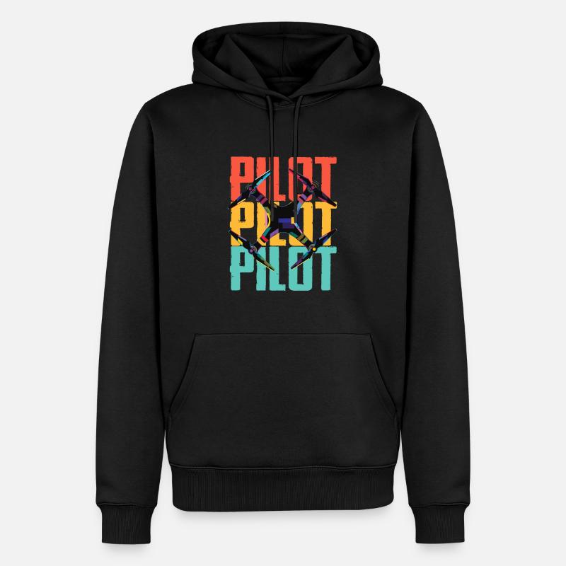 Drone - Pilote de drone - Sweat à capuche Premium bio Homme - noir