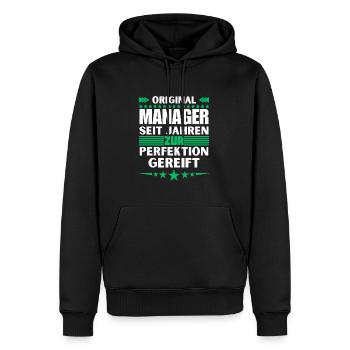 Managers matured to perfection - Men’s Premium Organic Hoodie - black - Front - Nico (187cm)