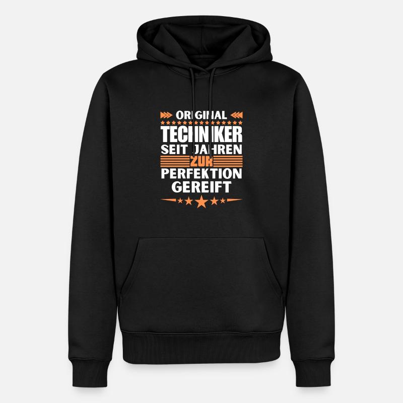 Zur Perfektion gereifter Techniker - Männer Premium Bio Hoodie - Schwarz