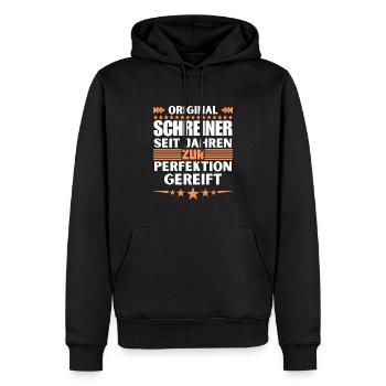 Carpenters matured to perfection - Men’s Premium Organic Hoodie - black - Front - Nico (187cm)