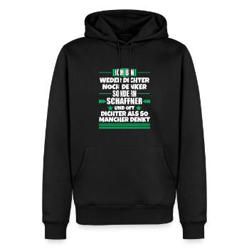 Neither poet nor thinker, but conductor - Men’s Premium Organic Hoodie - black - Front - Nico (187cm)
