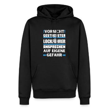 Don't talk to stressed decoy leaders! - Men’s Premium Organic Hoodie - black - Front - Nico (187cm)