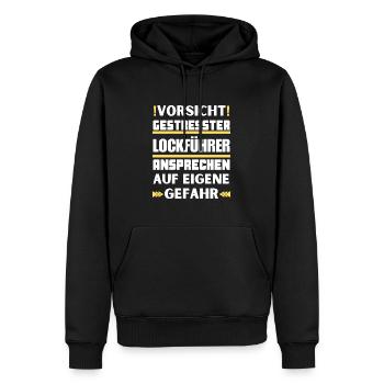 Don't talk to stressed decoy leaders! - Men’s Premium Organic Hoodie - black - Front - Nico (187cm)