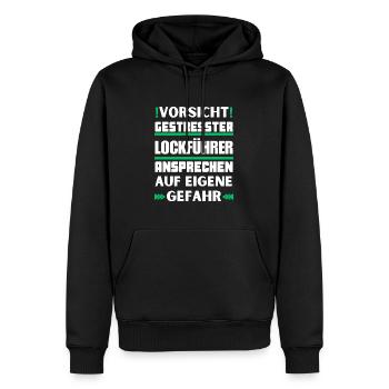 Don't talk to stressed decoy leaders! - Men’s Premium Organic Hoodie - black - Front - Nico (187cm)