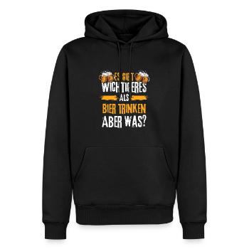 Biertrinker Spruch Bier trinken und Bierliebhaber - Männer Premium Bio Hoodie - Schwarz - Vorne - Nico (187cm)