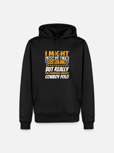 Cowboy Polo Fun Gift - Men’s Premium Organic Hoodie - black