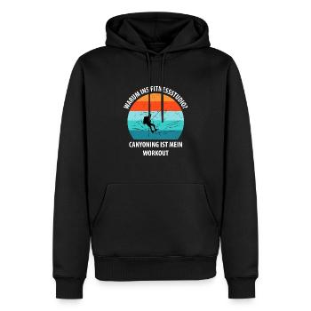 Canyoning Bergsteigen Klettern Wandern Berge - Männer Premium Bio Hoodie - Schwarz - Vorne - Nico (187cm)