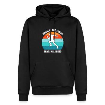 Joggen - Männer Premium Bio Hoodie - Schwarz - Vorne - Nico (187cm)