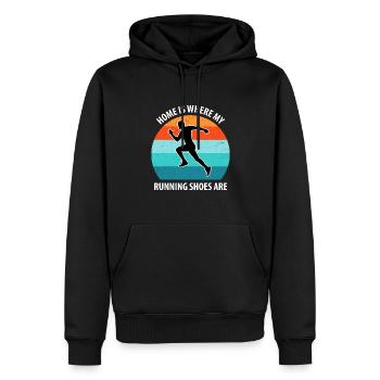 Joggen - Männer Premium Bio Hoodie - Schwarz - Vorne - Nico (187cm)