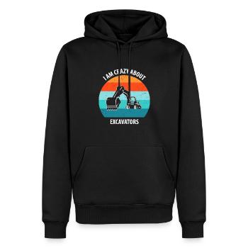Bagger Baggerfahrer Baggerwagen - Männer Premium Bio Hoodie - Schwarz - Vorne - Nico (187cm)