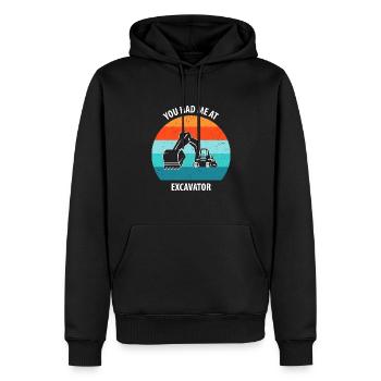 Bagger Baggerfahrer Baggerwagen - Männer Premium Bio Hoodie - Schwarz - Vorne - Nico (187cm)