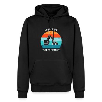 Bagger Baggerfahrer Baggerwagen - Männer Premium Bio Hoodie - Schwarz - Vorne - Nico (187cm)