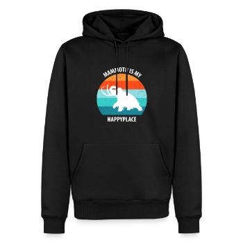 Drôle de mammouth de l’âge de pierre de l’âge de glace Design préhistorique - Sweat à capuche Premium bio Homme - noir - Devant - Nico (187cm)