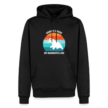 Drôle de mammouth de l’âge de pierre de l’âge de glace Design préhistorique - Sweat à capuche Premium bio Homme - noir - Devant - Nico (187cm)