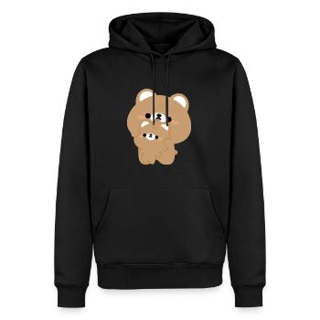 Cute Bear Couple - Men’s Premium Organic Hoodie - black - Front - Nico (187cm)