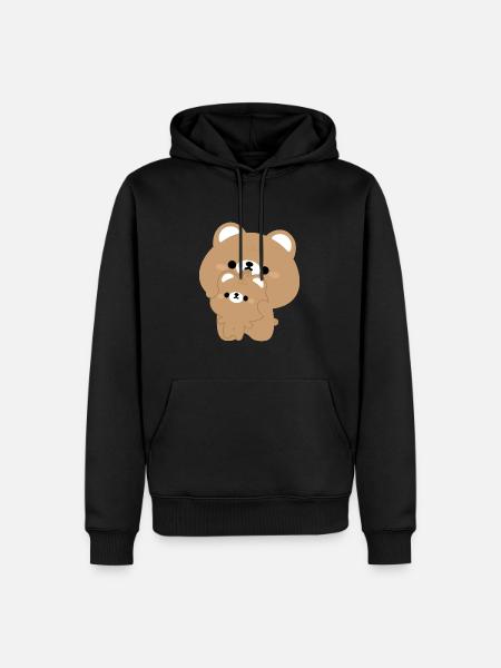 Cute Bear Couple - Men’s Premium Organic Hoodie - black