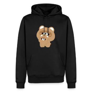 Cute Beaver Couple - Men’s Premium Organic Hoodie - black - Front - Nico (187cm)