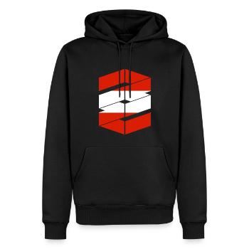 Drapeau de l’Autriche Drapeau de l’Autriche Drapeau de l’Autriche AT - Sweat à capuche Premium bio Homme - noir - Devant - Nico (187cm)
