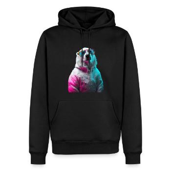 Ours polaire avec lunettes de soleil Ours polaire coloré Cool - Sweat à capuche Premium bio Homme - noir - Devant - Nico (187cm)