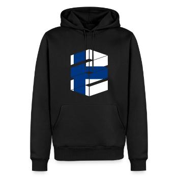 Finnland Flagge Suomi Finnische Fahne Used Look - Männer Premium Bio Hoodie - Schwarz - Vorne - Nico (187cm)