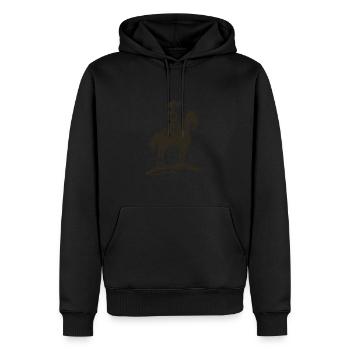 Skull Cowboy - Männer Premium Bio Hoodie - Schwarz - Vorne - Nico (187cm)