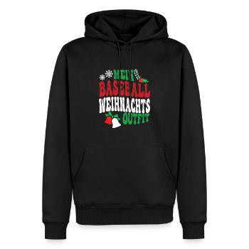 Baseball Weihnachten Outfit Baseballspieler XMAS - Männer Premium Bio Hoodie - Schwarz - Vorne - Nico (187cm)