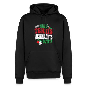 Tennis Weihnachten Outfit Tennisspieler XMAS - Männer Premium Bio Hoodie - Schwarz - Vorne - Nico (187cm)