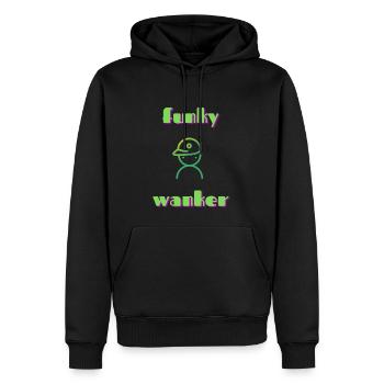 wanker funky - Sweat à capuche Premium bio Homme - noir - Devant - Nico (187cm)
