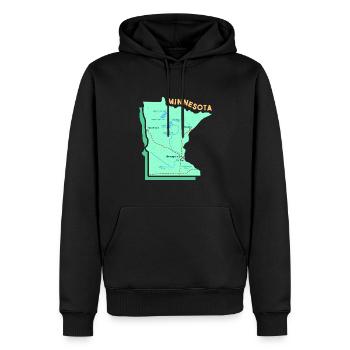 Karte von Minnesota Design für stolze Minnesotaner - Männer Premium Bio Hoodie - Schwarz - Vorne - Nico (187cm)