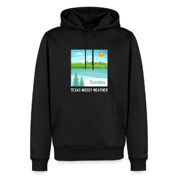 Texas Moody Weather Design für stolze Texaner - Männer Premium Bio Hoodie - Schwarz - Vorne - Nico (187cm)