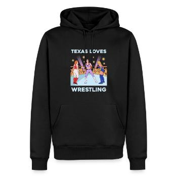 Texas Wrestling Design für stolze texanische Fans - Männer Premium Bio Hoodie - Schwarz - Vorne - Nico (187cm)