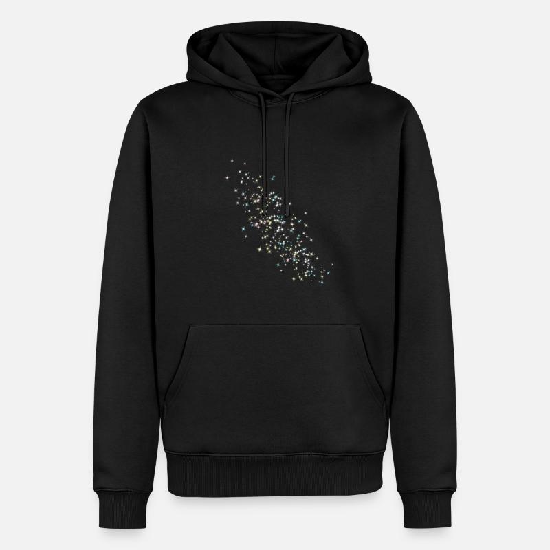 Sterne,stern, bunte Sterne - Männer Premium Bio Hoodie - Schwarz
