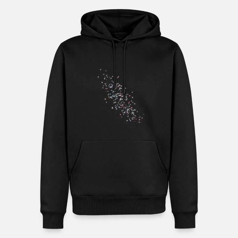 Étoiles, étoile, étoiles colorées, étoiles blanches - Sweat à capuche Premium bio Homme - noir