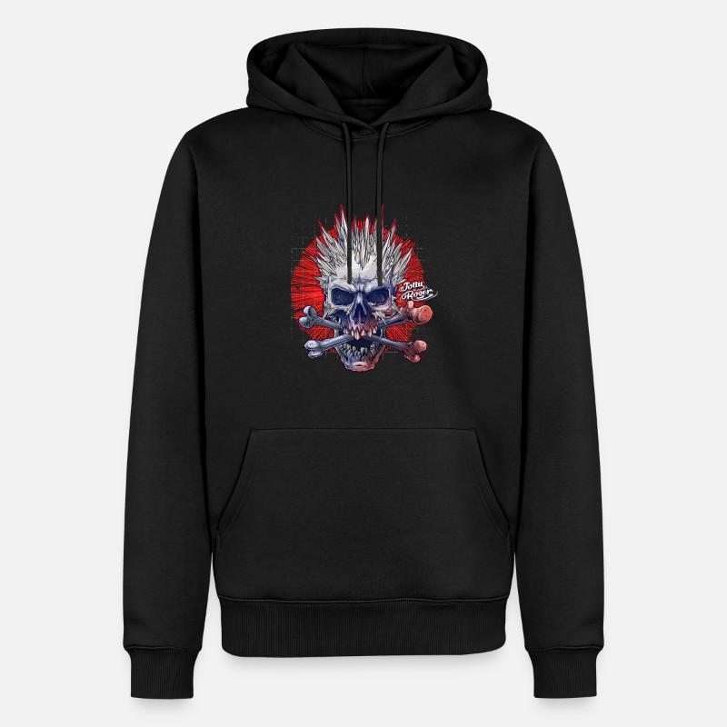 Jolly Roger - Männer Premium Bio Hoodie - Schwarz